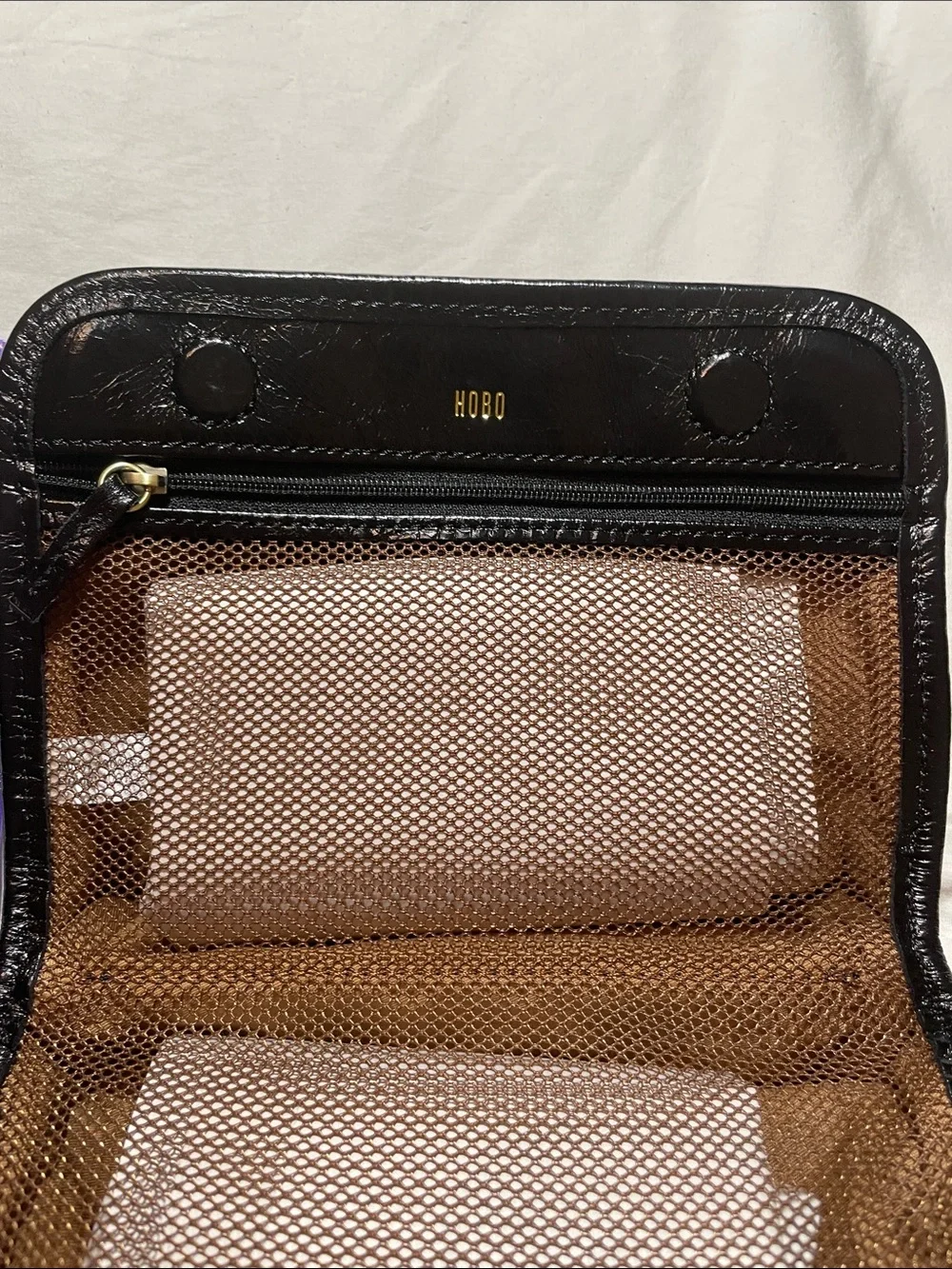 HOBO Black Leather Cosmetic Pouch